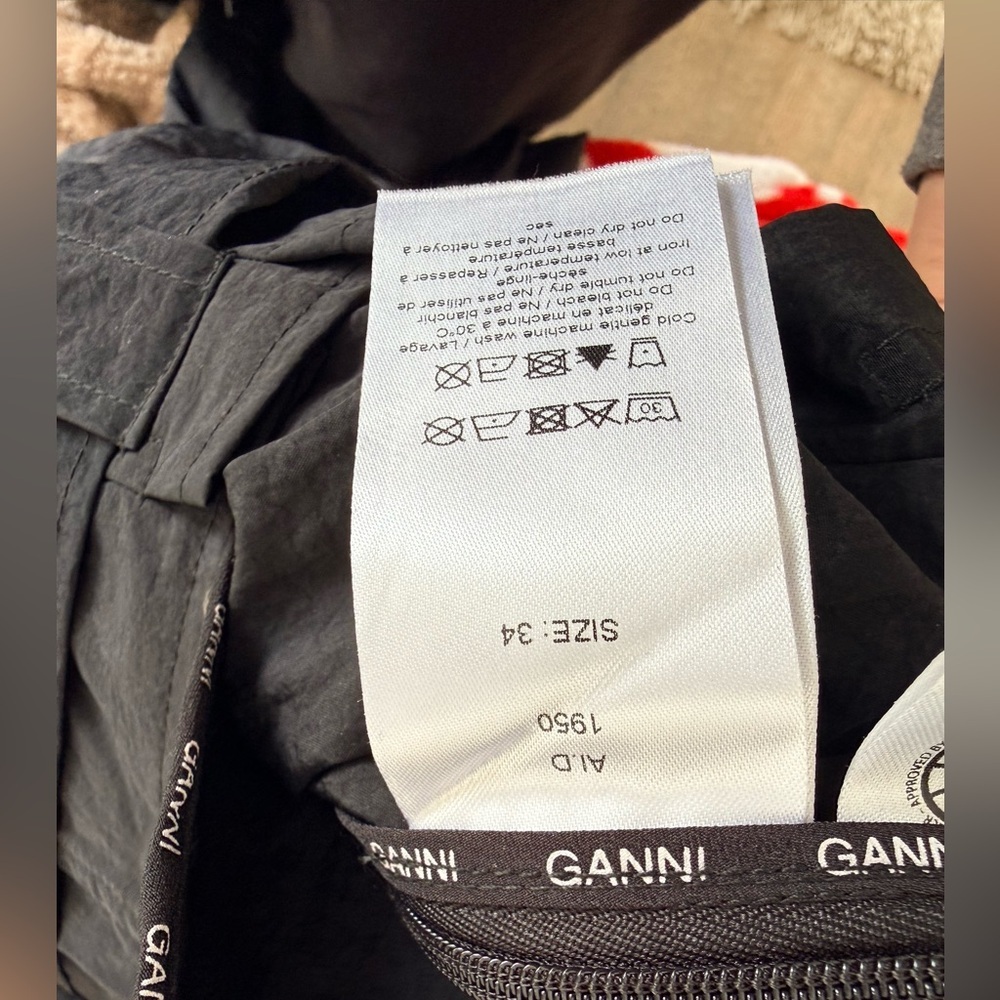 GANNI Black Paperbag Belted Trousers - Picture 8 of 9